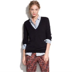 Madewell Black Ex-Boyfriend V-Neck Sweater